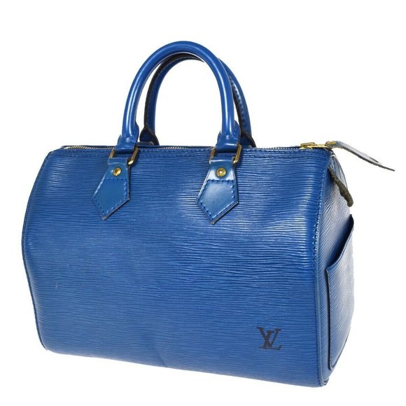 LOUIS VUITTON LV Logo Speedy Travel Hand Bag Epi Leather Blue - Picture 2 of 16